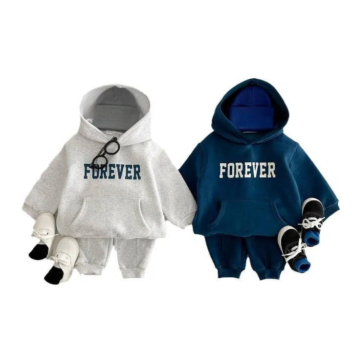 2 Pieces Set Baby Kid Boys Letters Hoodies Sweatshirts And Solid Color Pants Wholesale 231130241