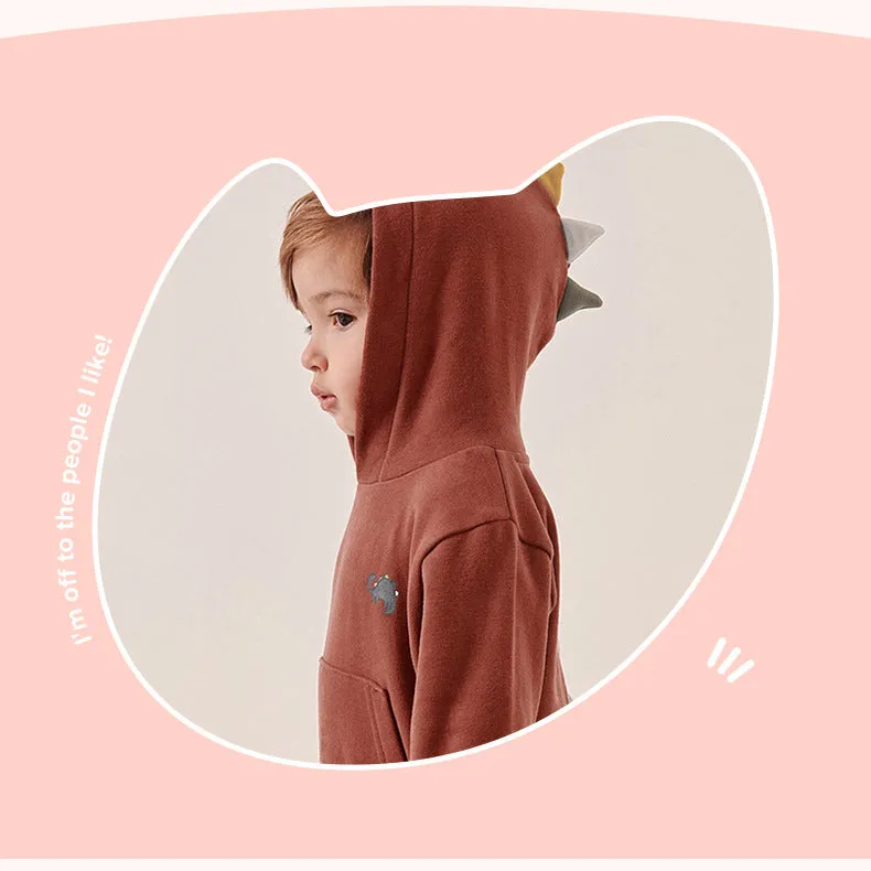 2 Pieces Set Baby Kid Boys Solid Color Dinosaur Hoodies Sweatshirts And Pants Wholesale 231130275