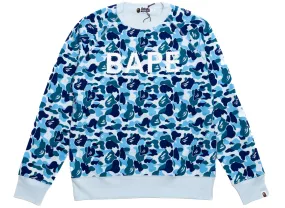 A Bathing Ape ABC Camo Crystal Stone Crewneck in Blue