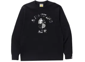 A Bathing Ape Liquid Camo College L/S Tee in Black xld