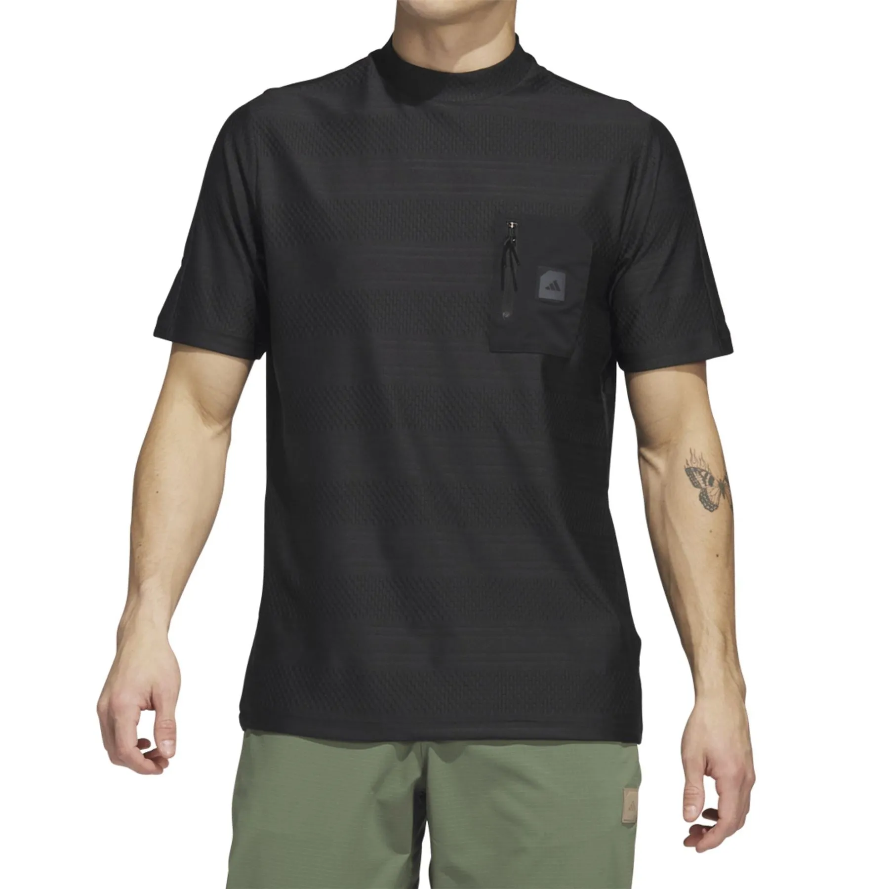 Adicross Round Neck Pocket Polo Black - SS23