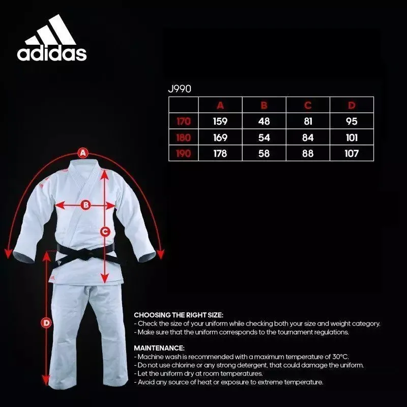 adidas Judo Gi Millennium Suit Adult Heavyweight Gold