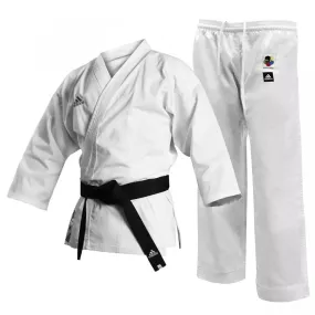 Adidas Kids White Karate Gi WKF Club Suit - 8oz Polycotton Lightweight Uniform