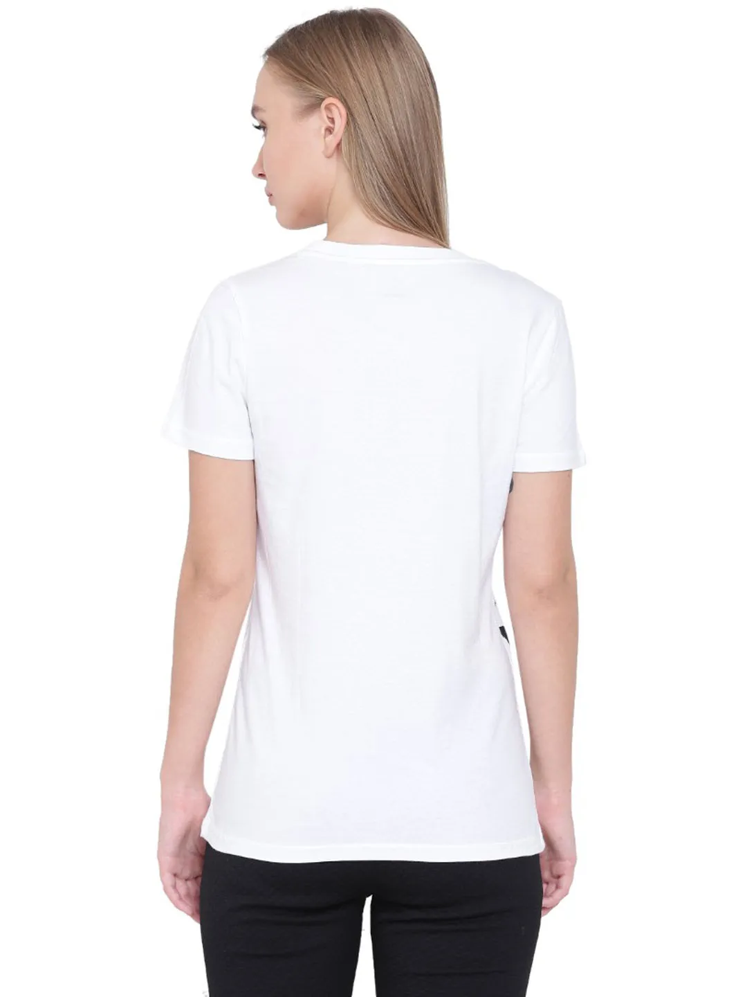 Alcis Core Print White Round Neck T Shirt