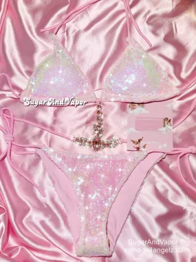 Attina Bling Pink Gems Mermaid Bikini Set