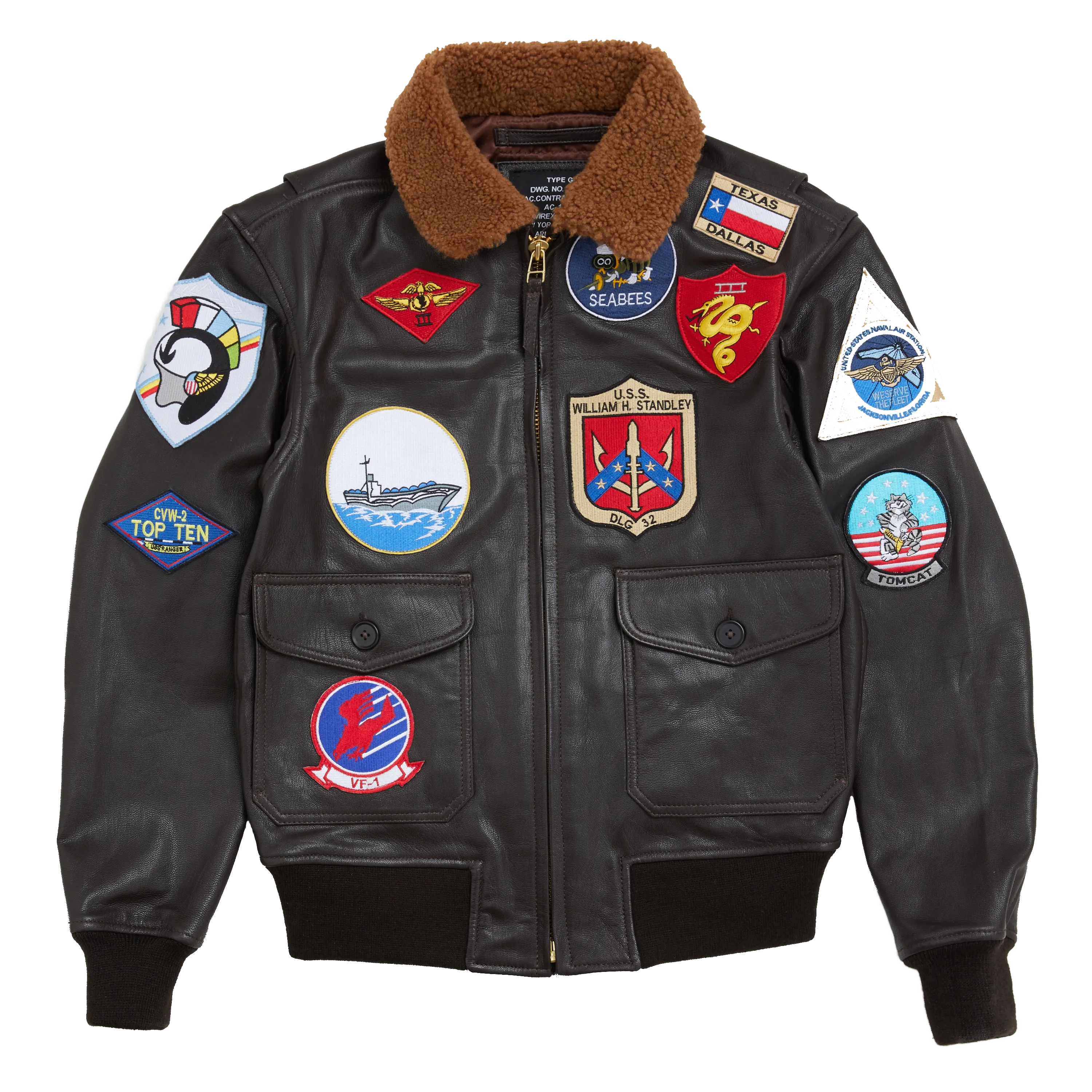 AVIREX MAVERICK LEATHER JACKET BROWN