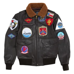 AVIREX MAVERICK LEATHER JACKET BROWN