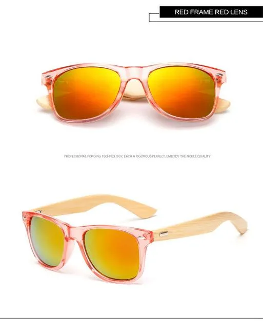 Bamboo Foot Wooden Vintage Designer Sunglasses for Men and Women