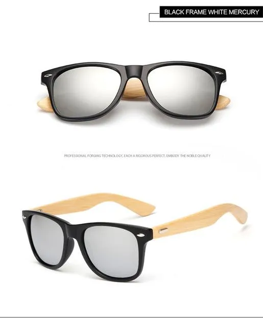 Bamboo Foot Wooden Vintage Designer Sunglasses for Men and Women