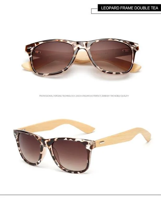 Bamboo Foot Wooden Vintage Designer Sunglasses for Men and Women