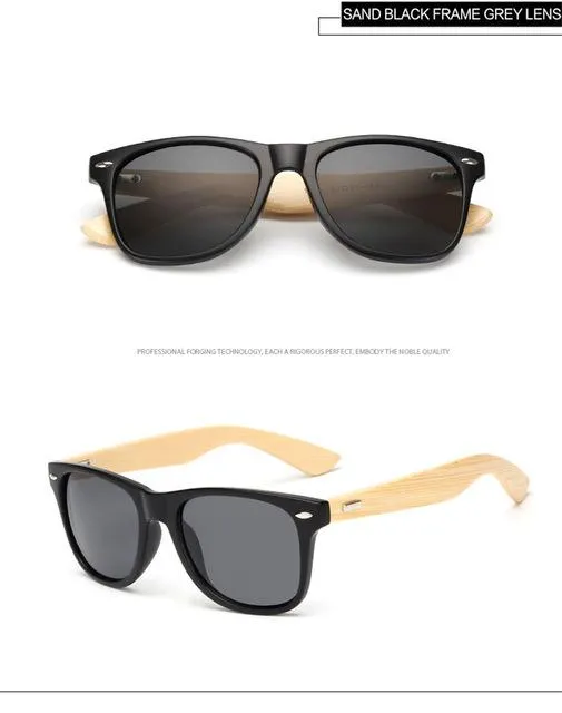 Bamboo Foot Wooden Vintage Designer Sunglasses for Men and Women