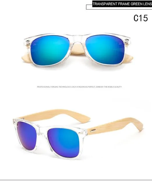 Bamboo Foot Wooden Vintage Designer Sunglasses for Men and Women