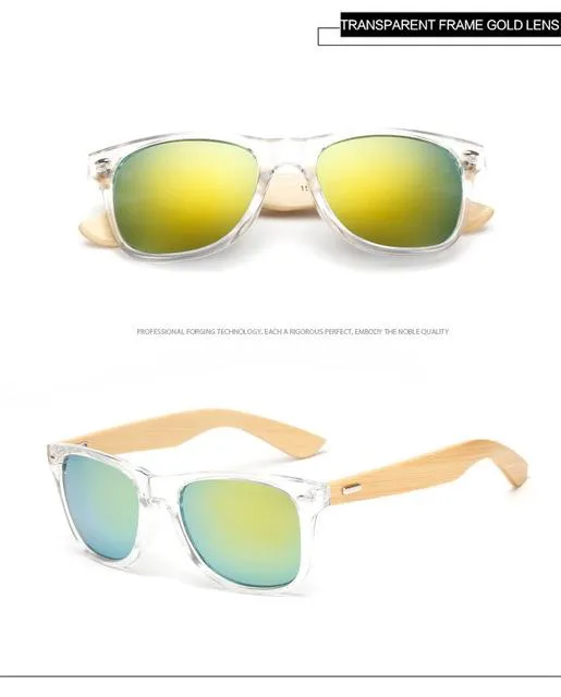 Bamboo Foot Wooden Vintage Designer Sunglasses for Men and Women