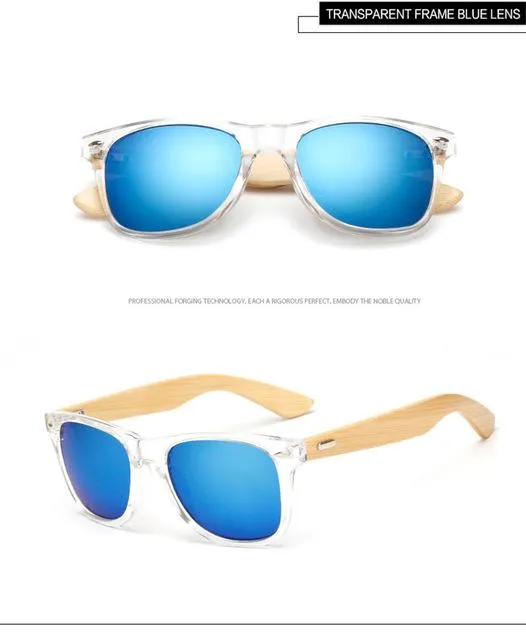 Bamboo Foot Wooden Vintage Designer Sunglasses for Men and Women