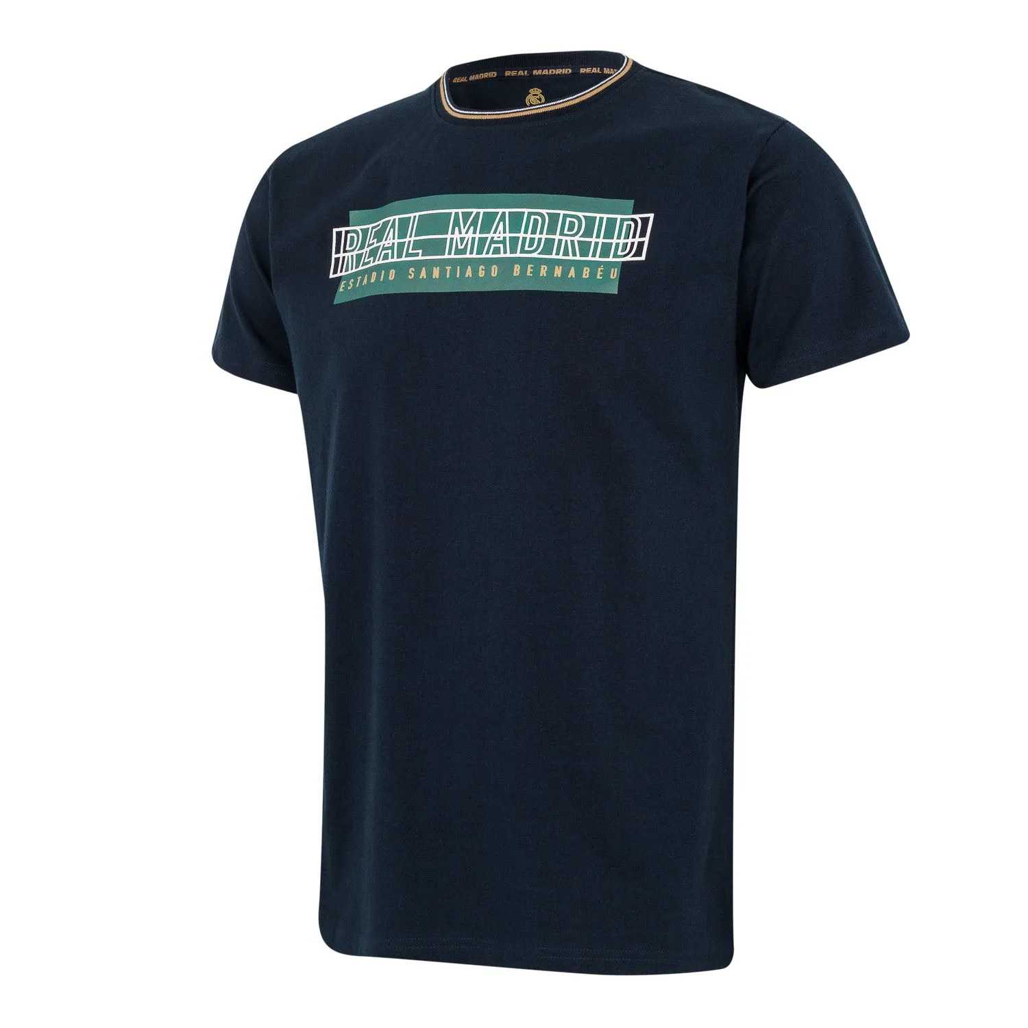 Camiseta Texto Hombre Azul Marino/Verde