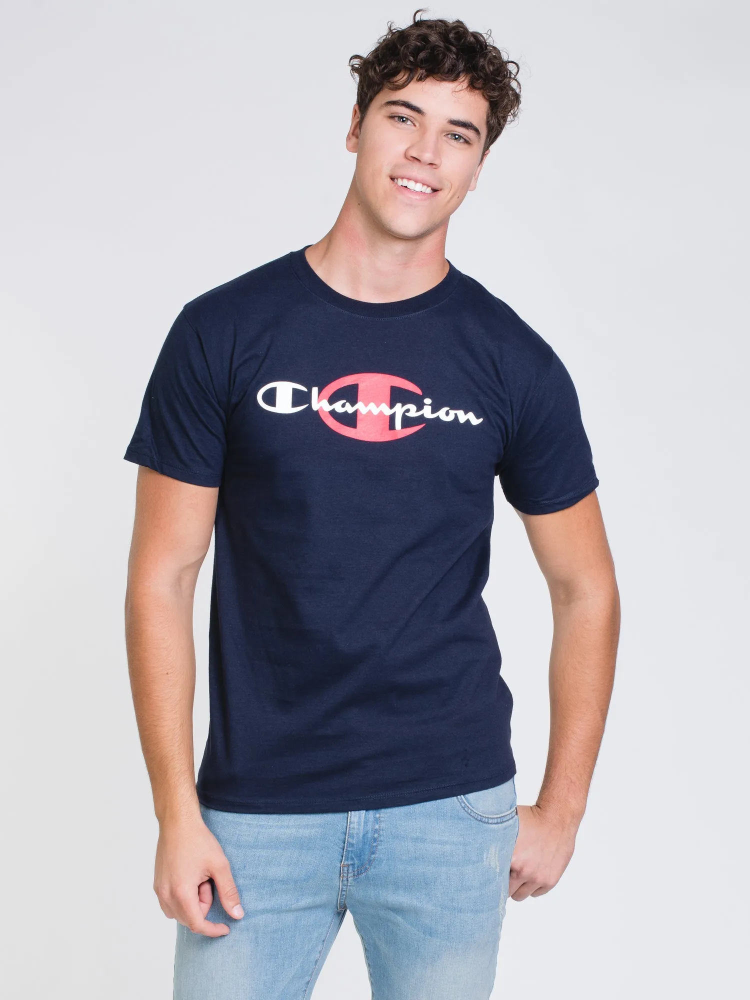 CHAMPION BEHIND SCRIPT SHORT SLEEVE T-SHIRT  - CLEARANCE