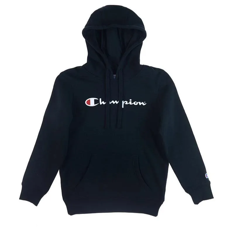 CHAMPION JUNIOR SCRIPT BLACK HOODIE