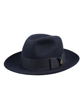 Christys' Classic Felt Fedora Hat - Navy