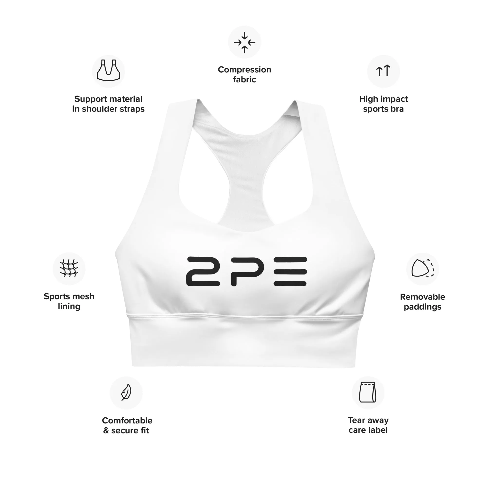 Compression sports bra - White