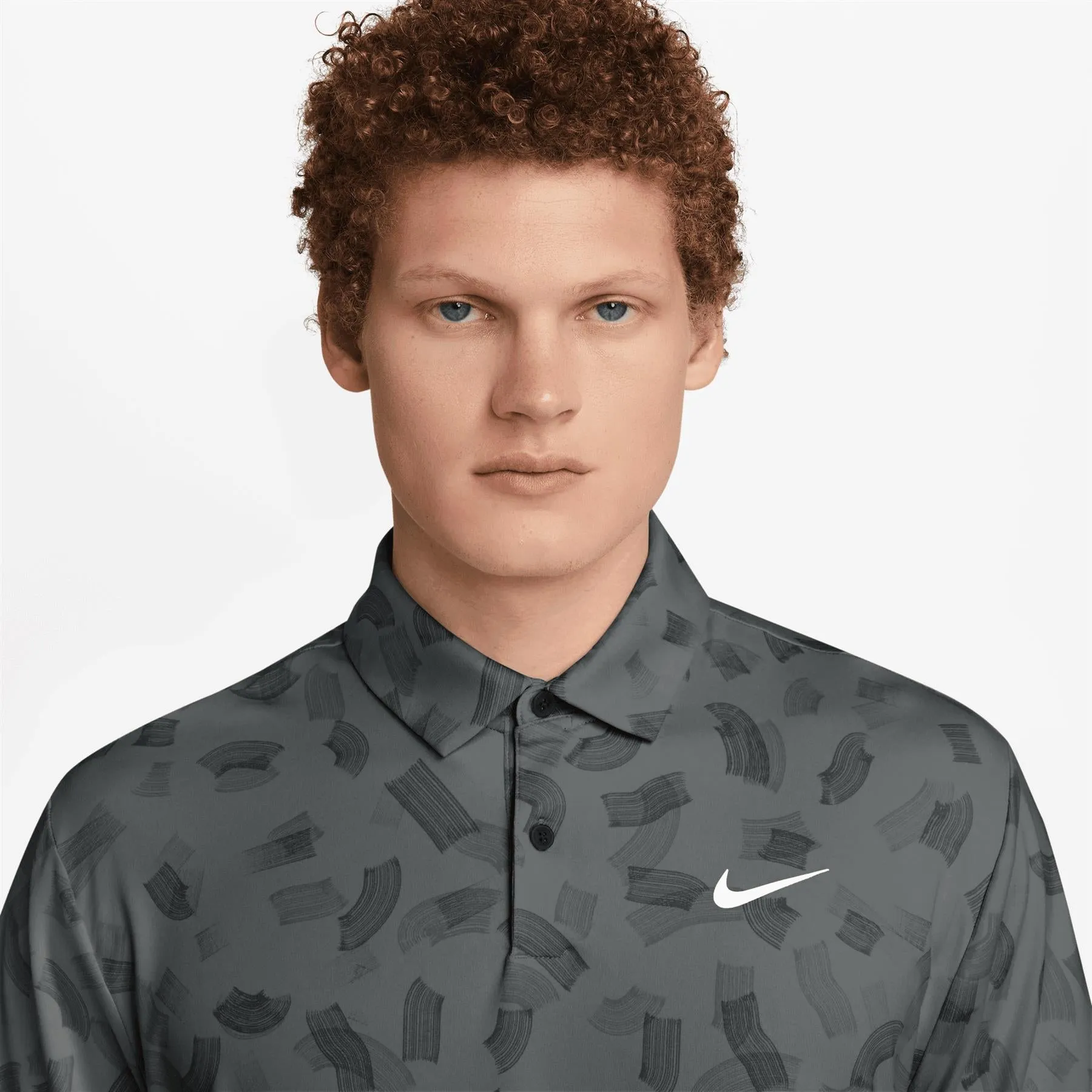 Dri-FIT Tour Micro Print Polo Smoke Grey - SU24