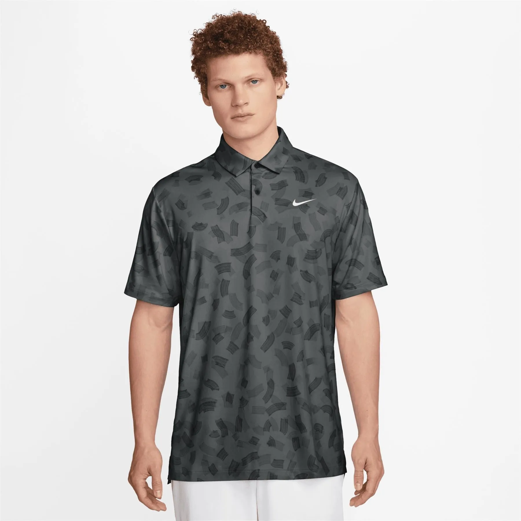 Dri-FIT Tour Micro Print Polo Smoke Grey - SU24