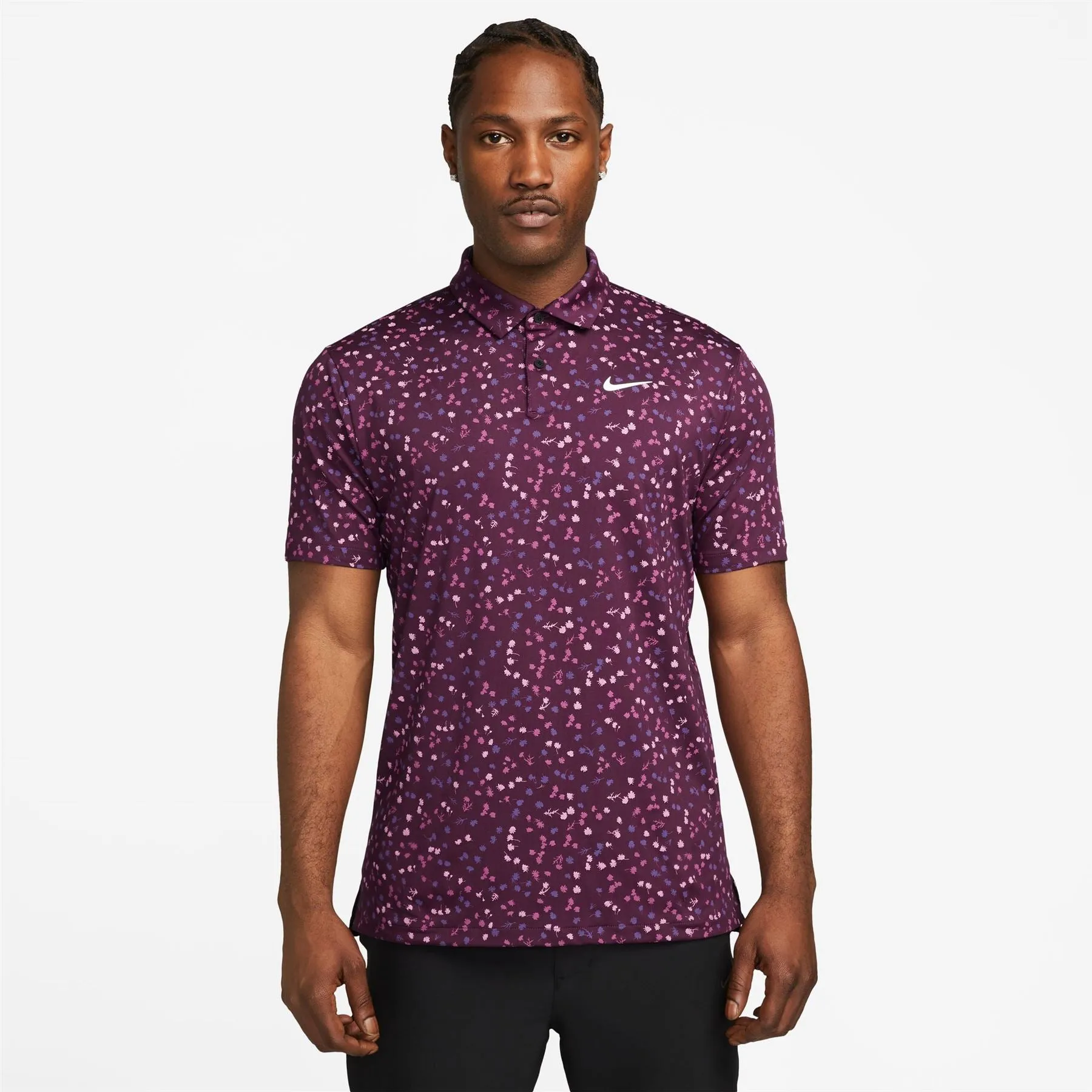 Dri-FIT Tour Stretch Micro Floral Polo Bordeaux Pink - W23