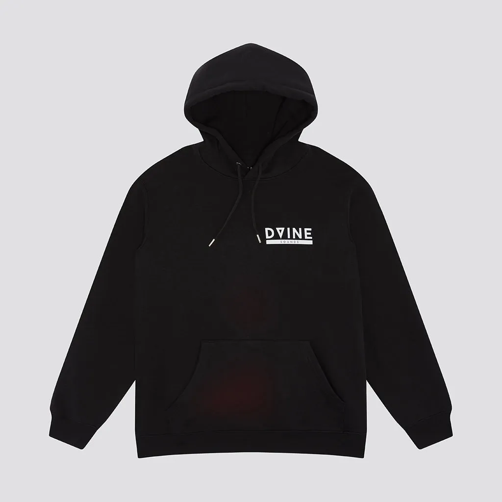 Dvine Tribe White On Red Hoodie - Black