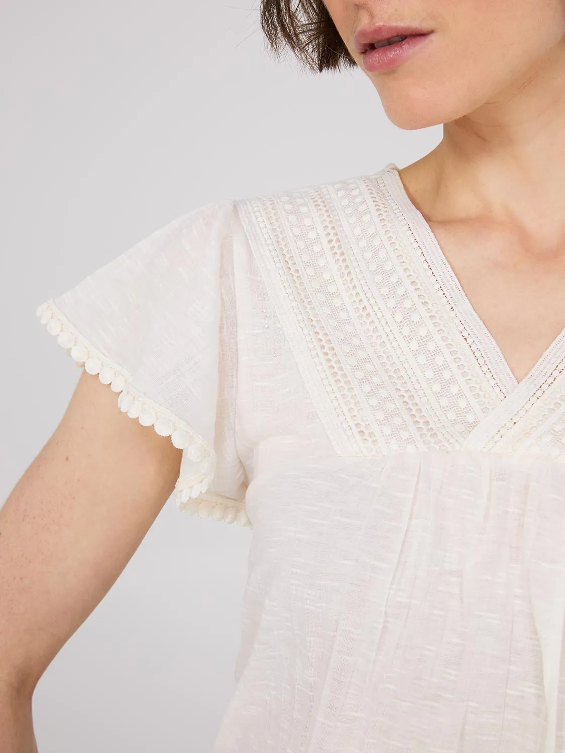 Empire Cut Top With Crochet Details