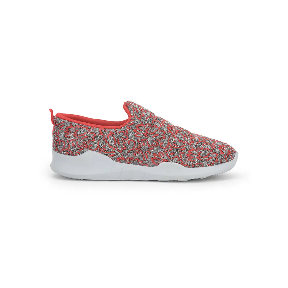 Force 10 Non Lacing Red Casual Slip on Shoes For Women AVILA-47 By Liberty