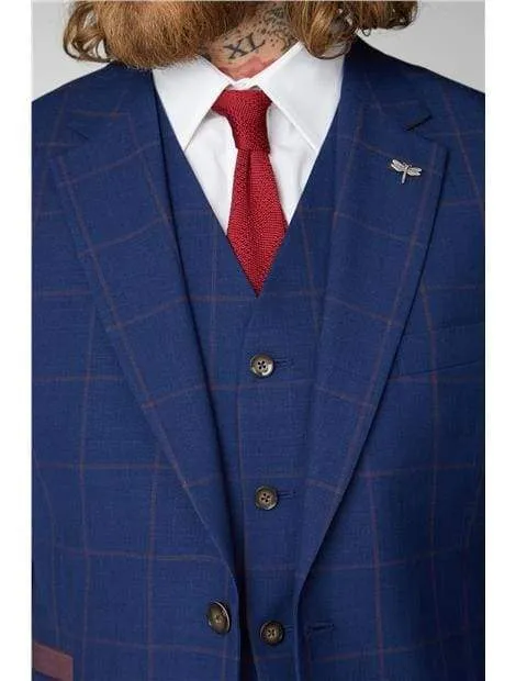 Gibson London Regent Navy / Burgundy Check Jacket