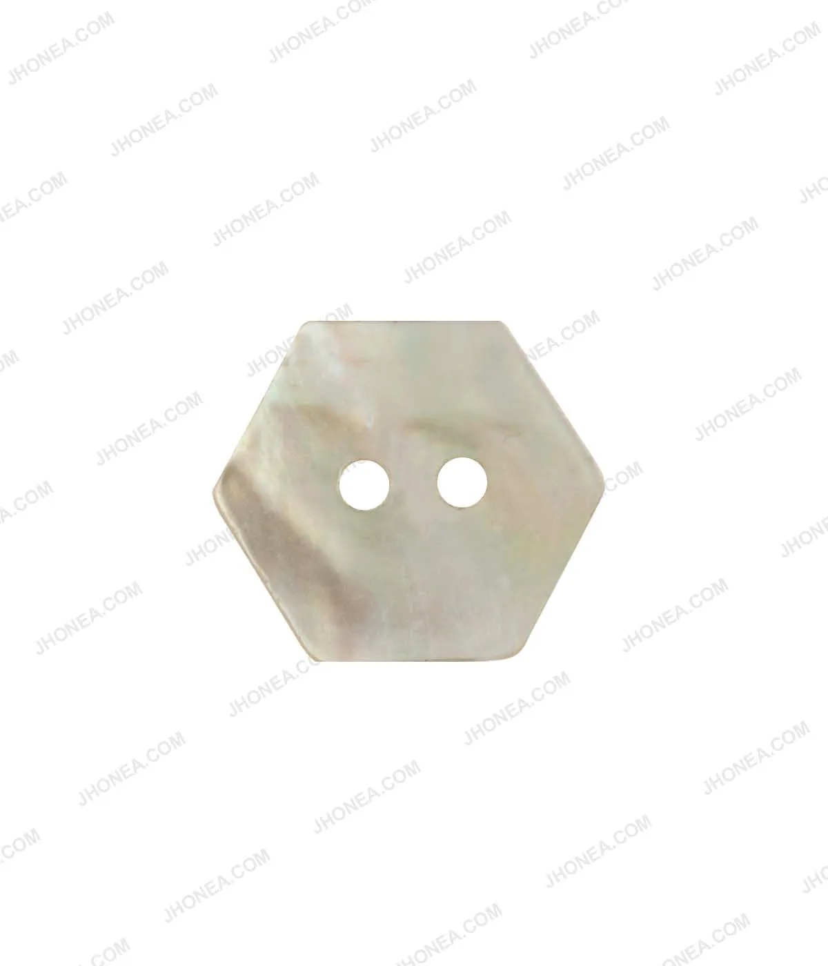 Hexagon Shape Iridescent Rainbow Color 2-Hole Natural Buttons