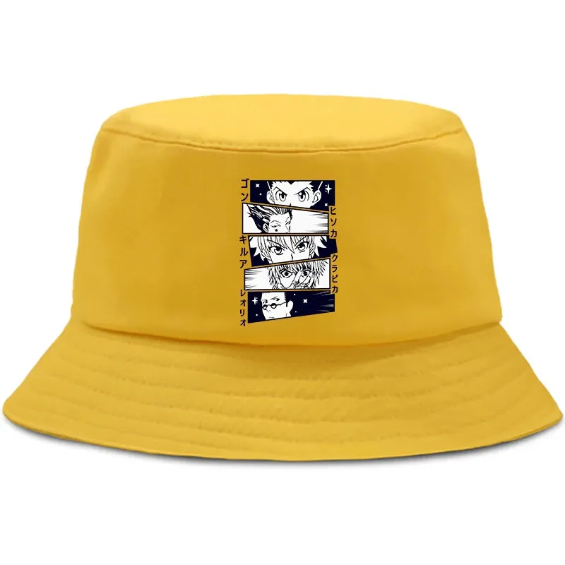 Hunter X Hunter Kurapika Summer Hat Killua Zoldyck Women Men Panama Bucket hat The Design Flat Visor Anime Fisherman Hats