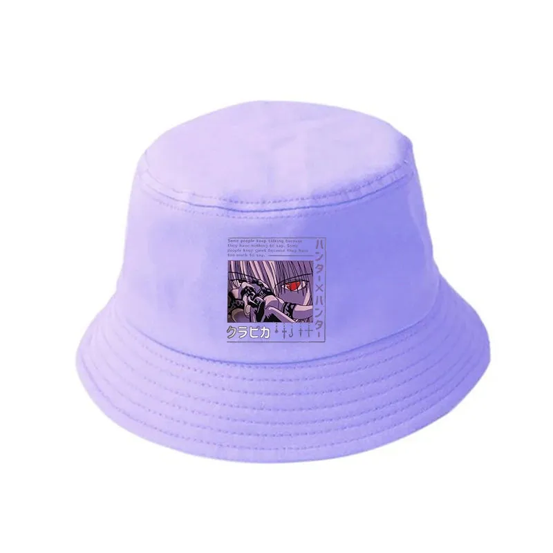 Hunter X Hunter Kurapika Summer Hat Killua Zoldyck Women Men Panama Bucket hat The Design Flat Visor Anime Fisherman Hats