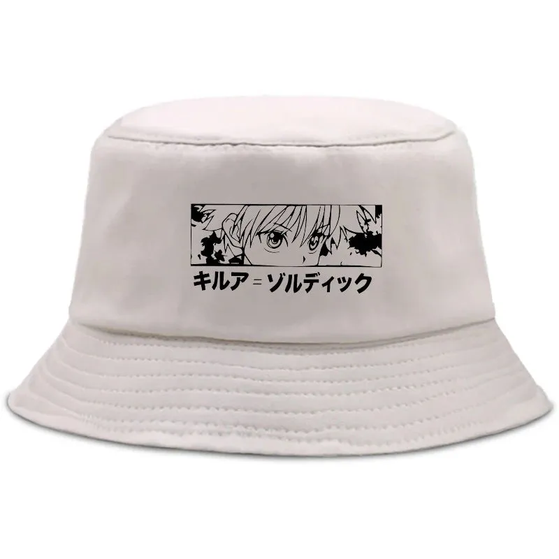 Hunter X Hunter Kurapika Summer Hat Killua Zoldyck Women Men Panama Bucket hat The Design Flat Visor Anime Fisherman Hats