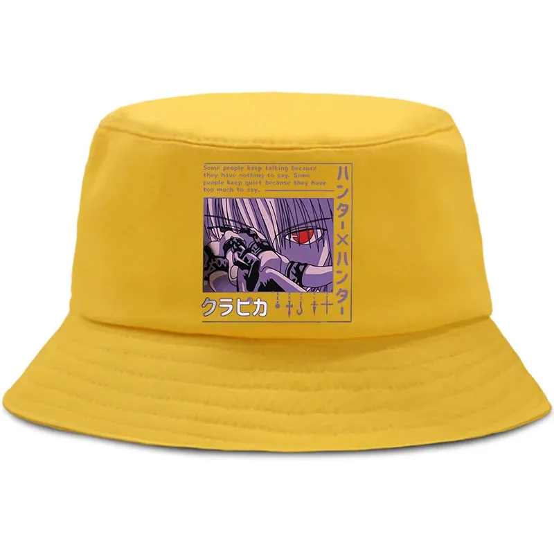 Hunter X Hunter Kurapika Summer Hat Killua Zoldyck Women Men Panama Bucket hat The Design Flat Visor Anime Fisherman Hats