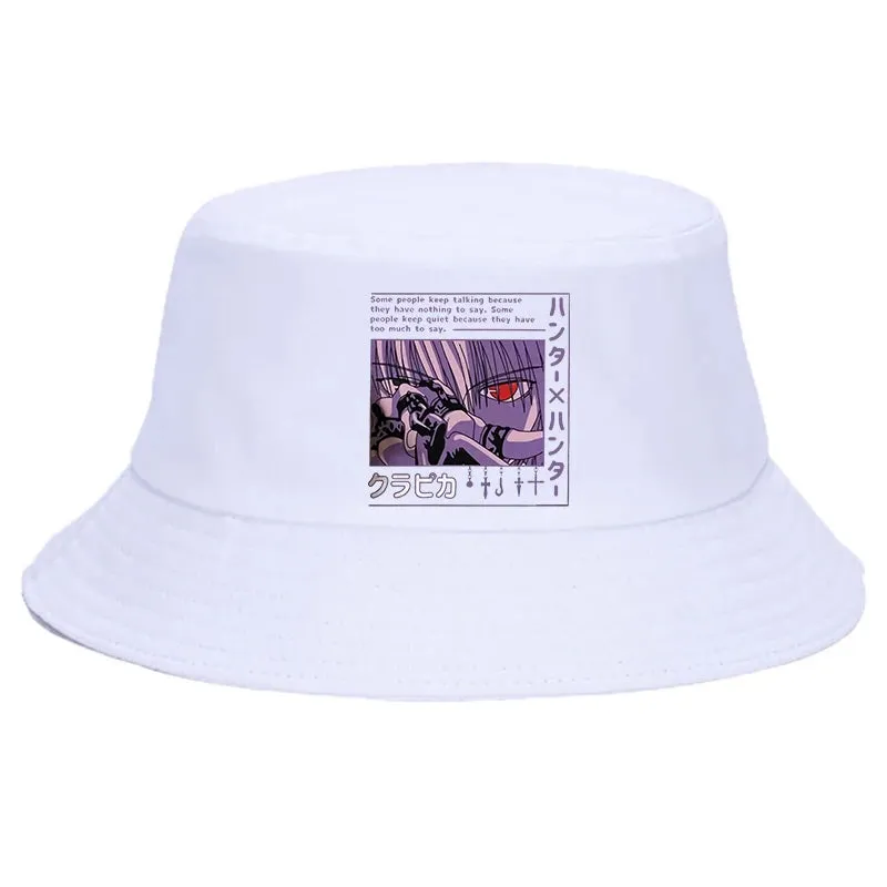 Hunter X Hunter Kurapika Summer Hat Killua Zoldyck Women Men Panama Bucket hat The Design Flat Visor Anime Fisherman Hats