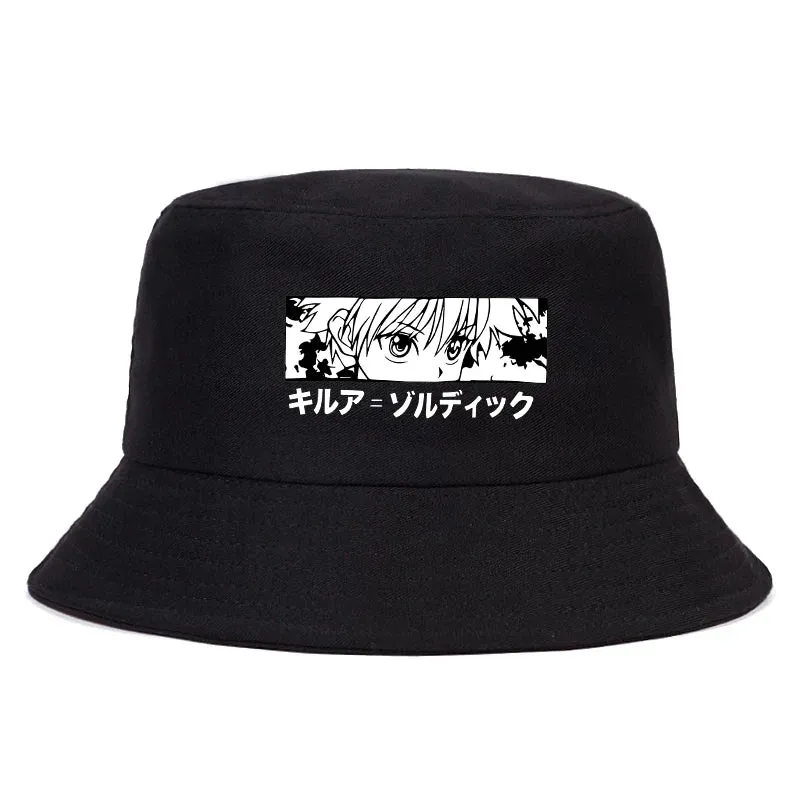 Hunter X Hunter Kurapika Summer Hat Killua Zoldyck Women Men Panama Bucket hat The Design Flat Visor Anime Fisherman Hats