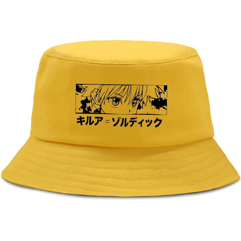 Hunter X Hunter Kurapika Summer Hat Killua Zoldyck Women Men Panama Bucket hat The Design Flat Visor Anime Fisherman Hats