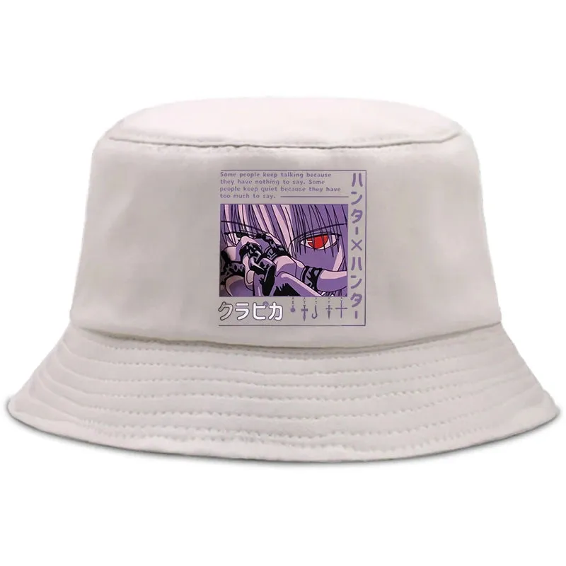 Hunter X Hunter Kurapika Summer Hat Killua Zoldyck Women Men Panama Bucket hat The Design Flat Visor Anime Fisherman Hats