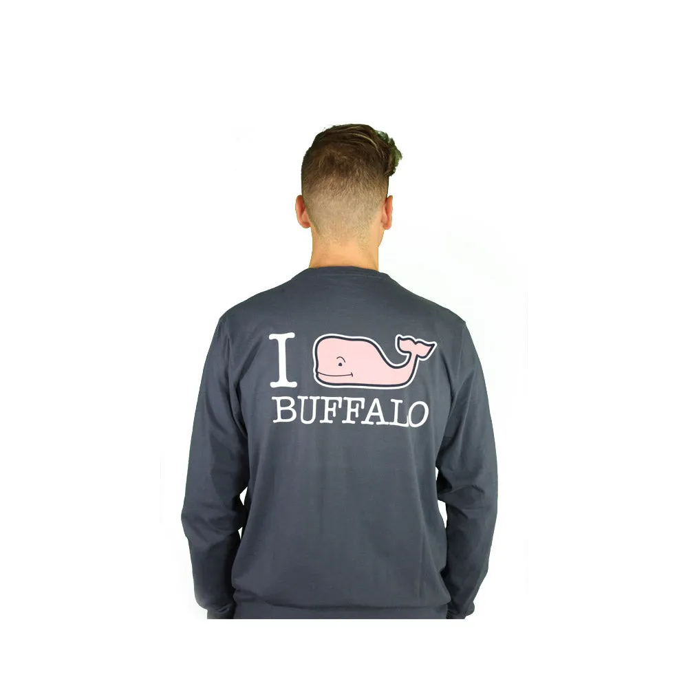 I Whale Buffalo Essential Long Sleeve Navy Tee