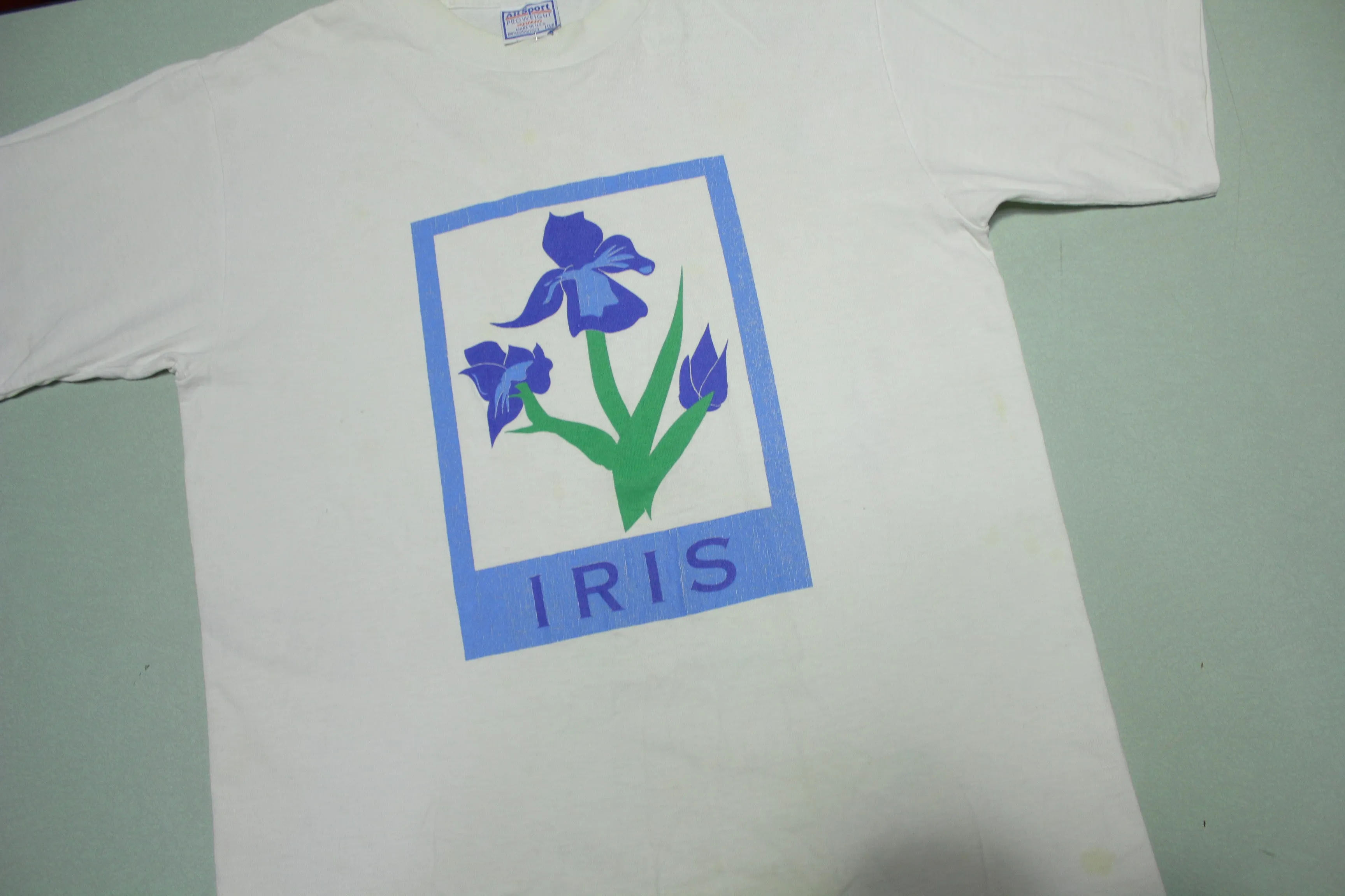 Iris Flower Vintage 90's All Sport Made in USA Grandma T-Shirt