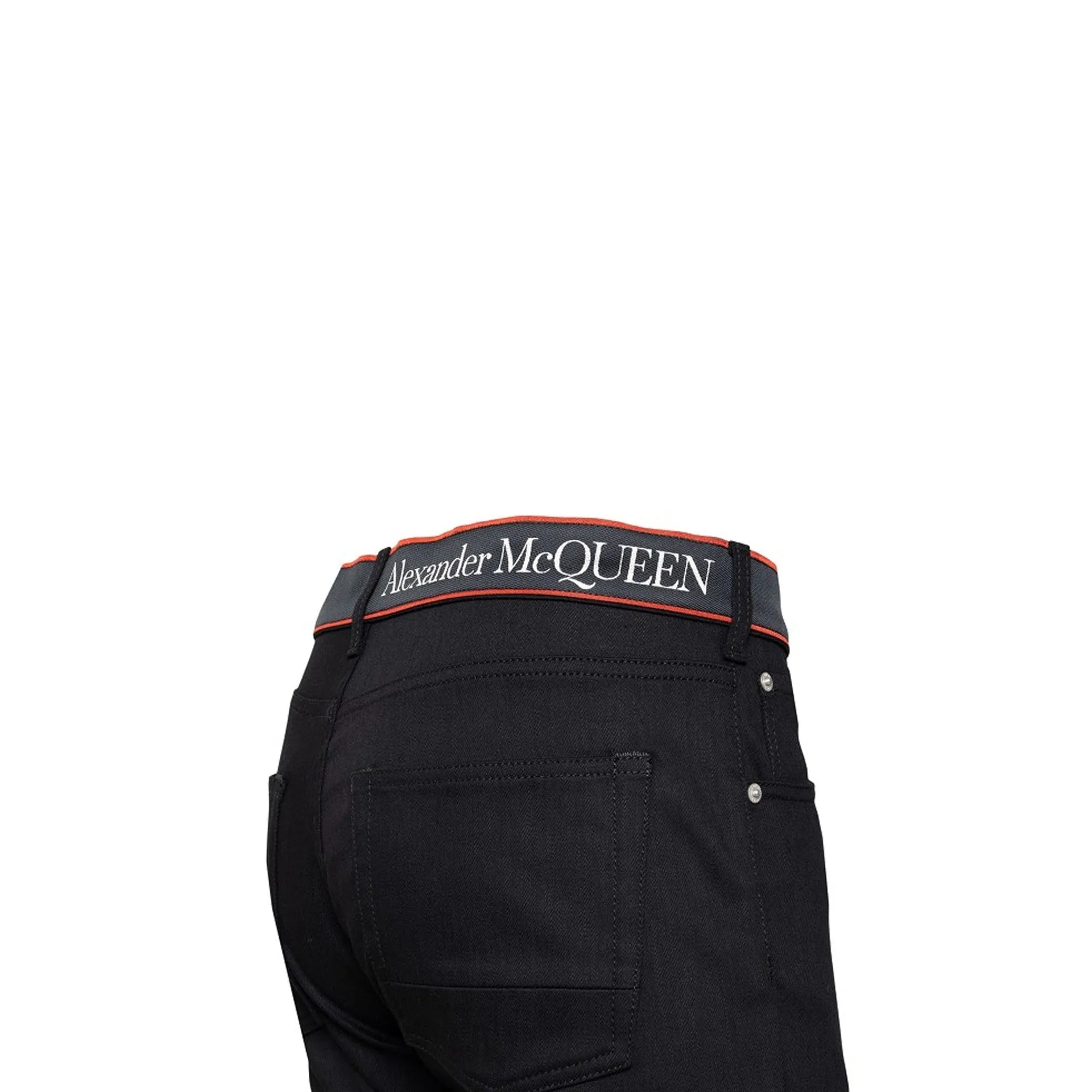 Jeans in denim con logo Alexander Mcqueen