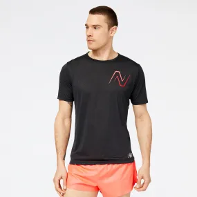 M New Balance Graphic Impact Run Short Sleeve