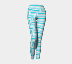 Matrix and Stripes Yoga Leggings