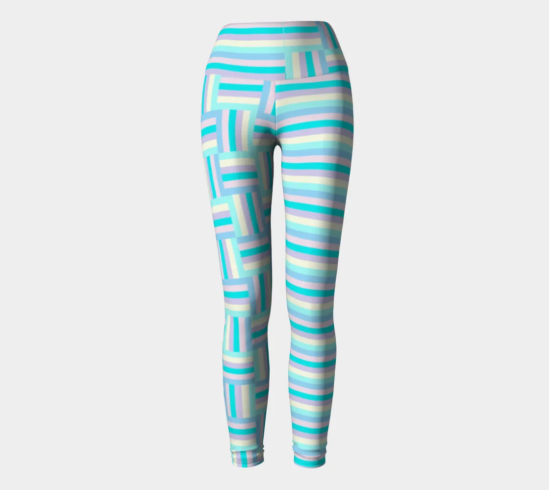 Matrix and Stripes Yoga Leggings