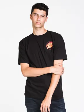 MENS FLAME HAND SHORT SLEEVE T - BLACK - CLEARANCE