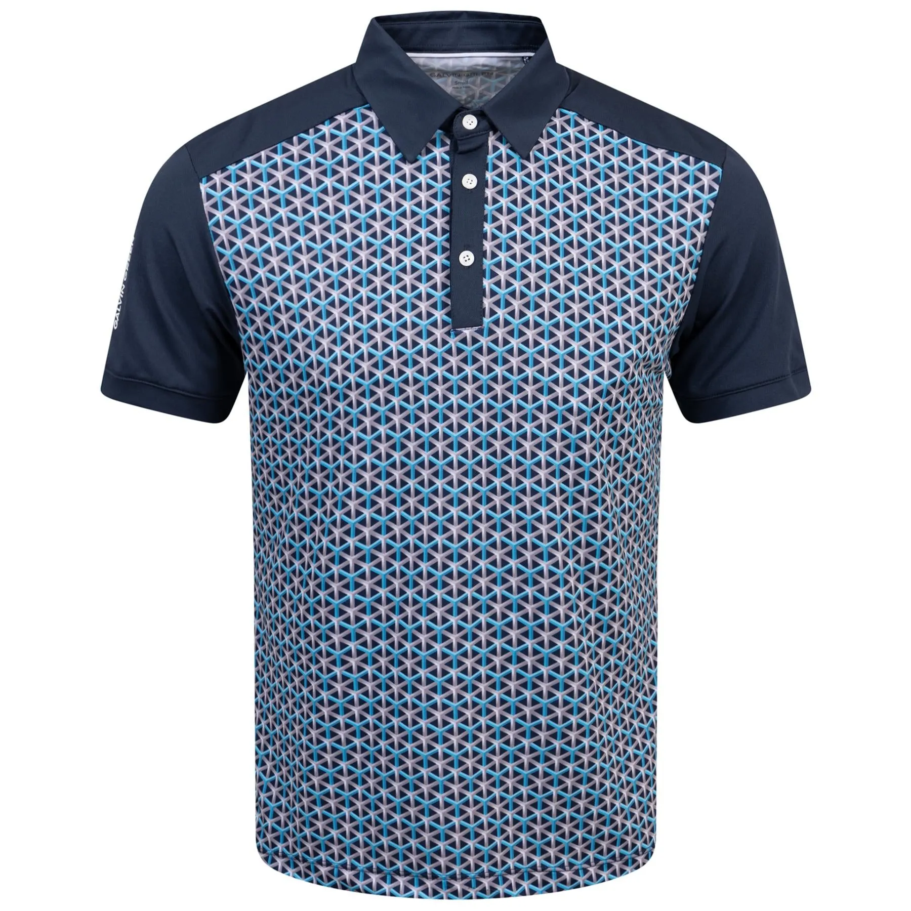 Mio Ventil8  Printed Polo Aqua/Navy - SS24