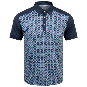 Mio Ventil8  Printed Polo Aqua/Navy - SS24