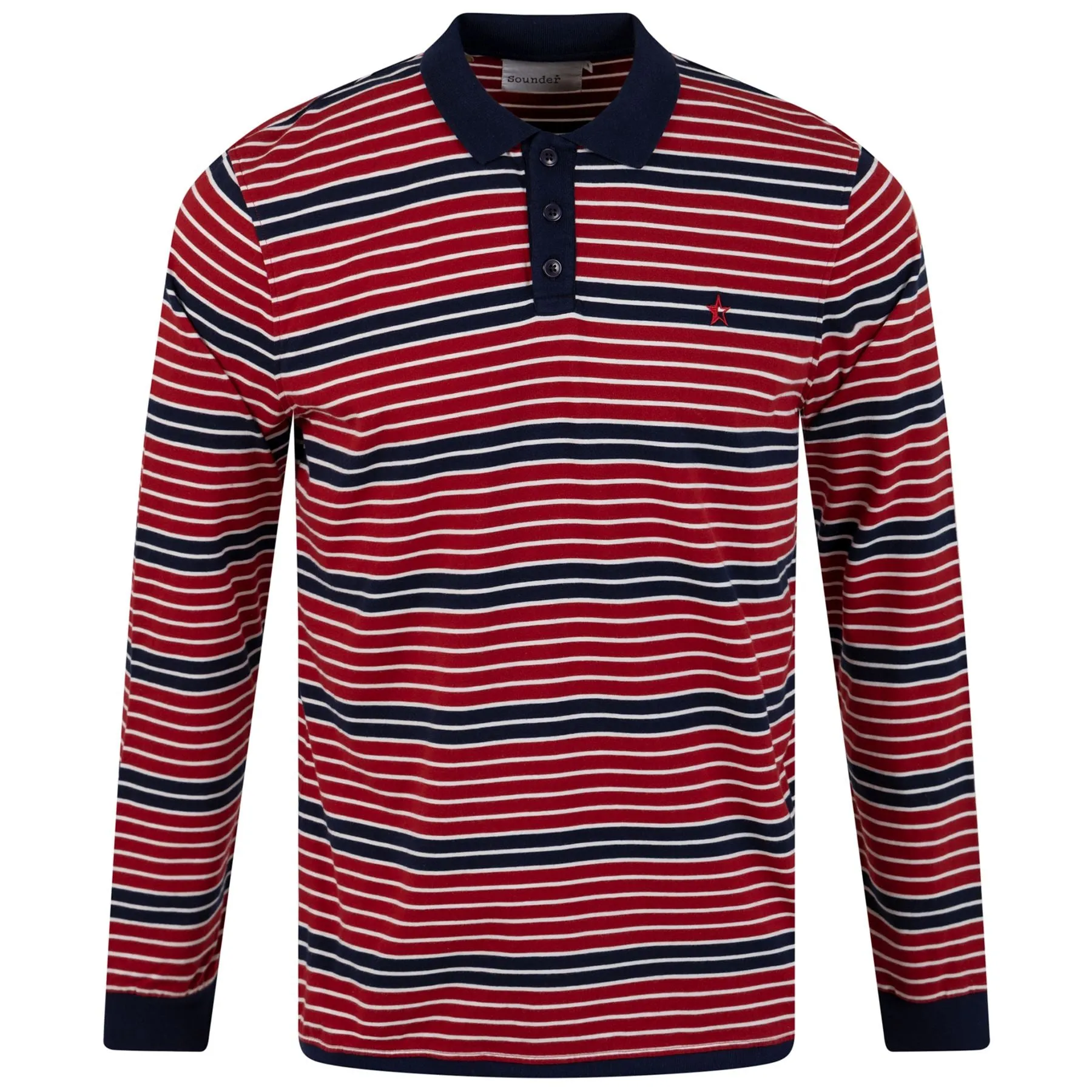 Monterey LS Polo Deep Red/Deep Navy - 2024