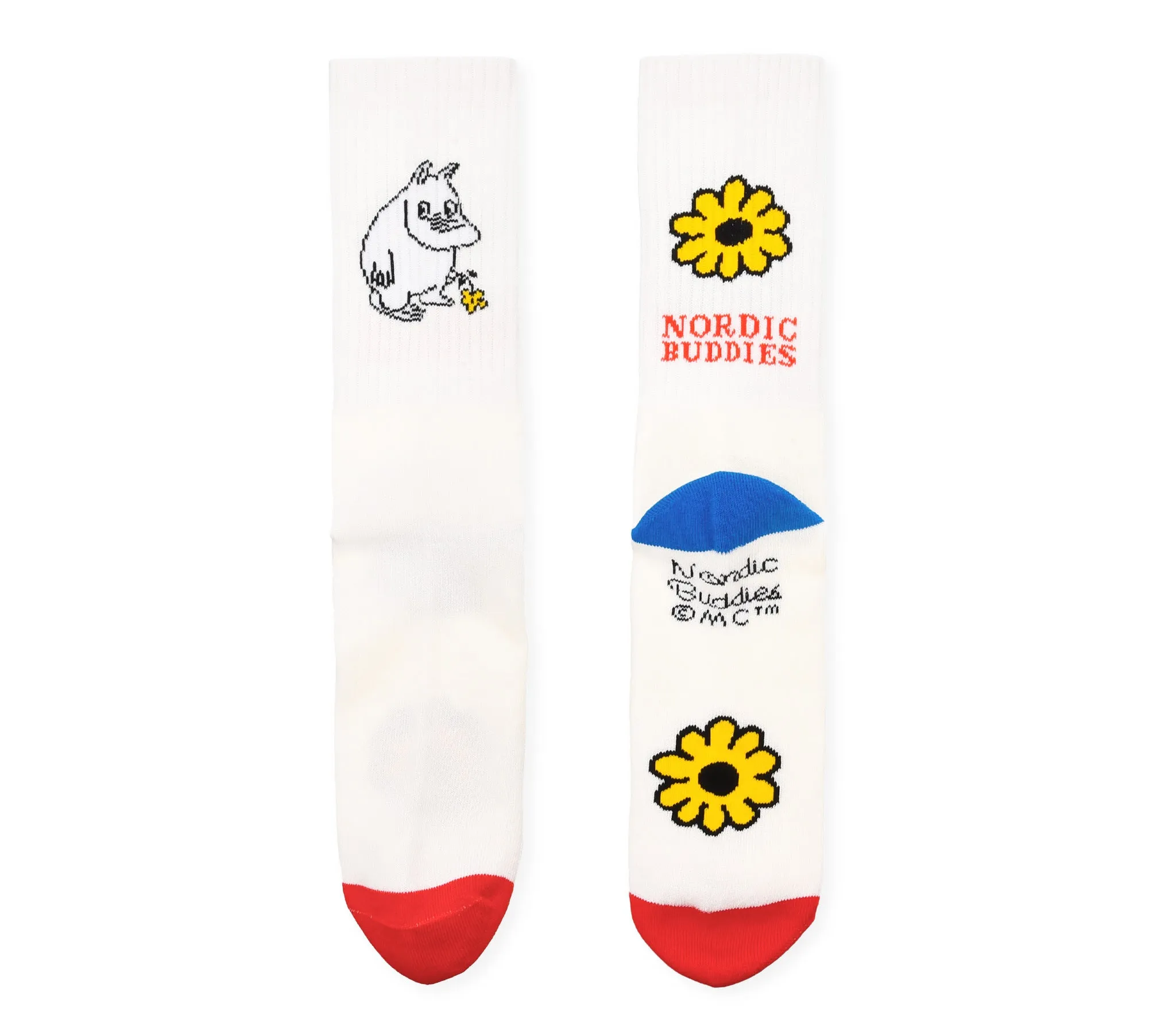 Moomintroll's Flower Retro Men Socks - White